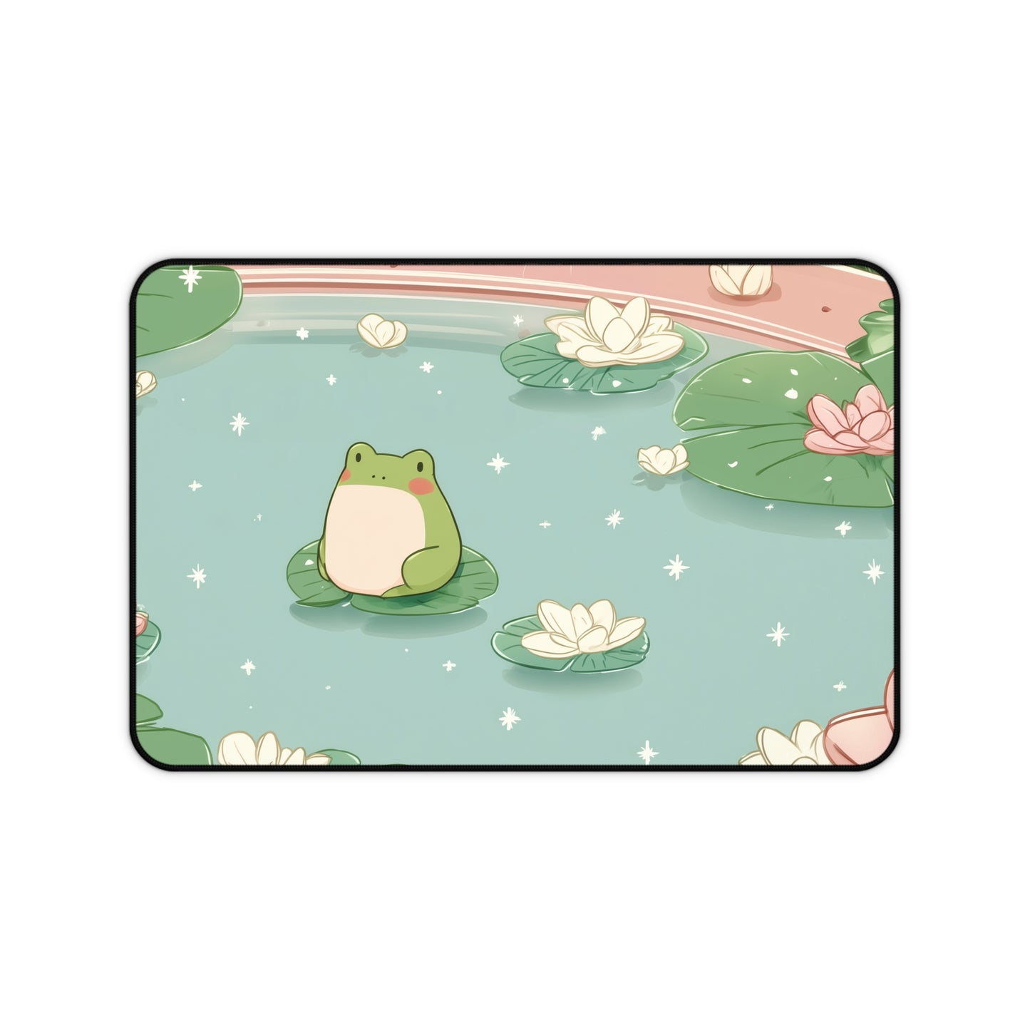Cute Frog Gaming Mousepad Kawaii, Pastel Green Gamer Desk Pad