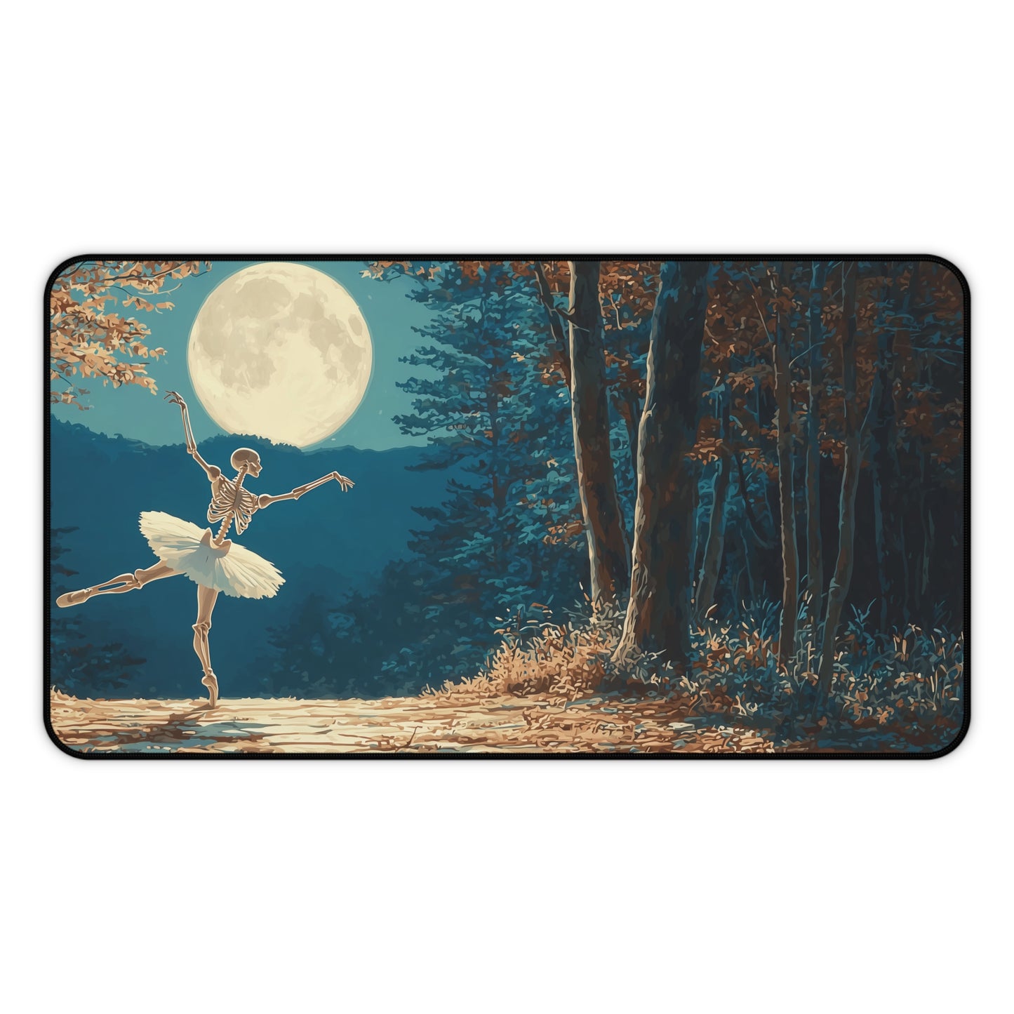 Skeleton Ballerina Desk Mat for Halloween Decor & Dark Aesthetic Lovers