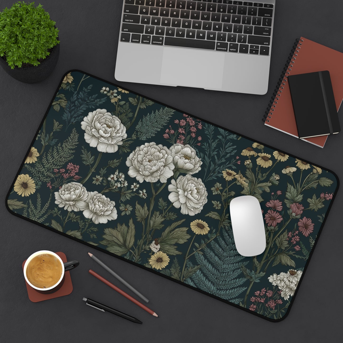 Cottagecore Desk Mat, Floral Mouse Pad XL
