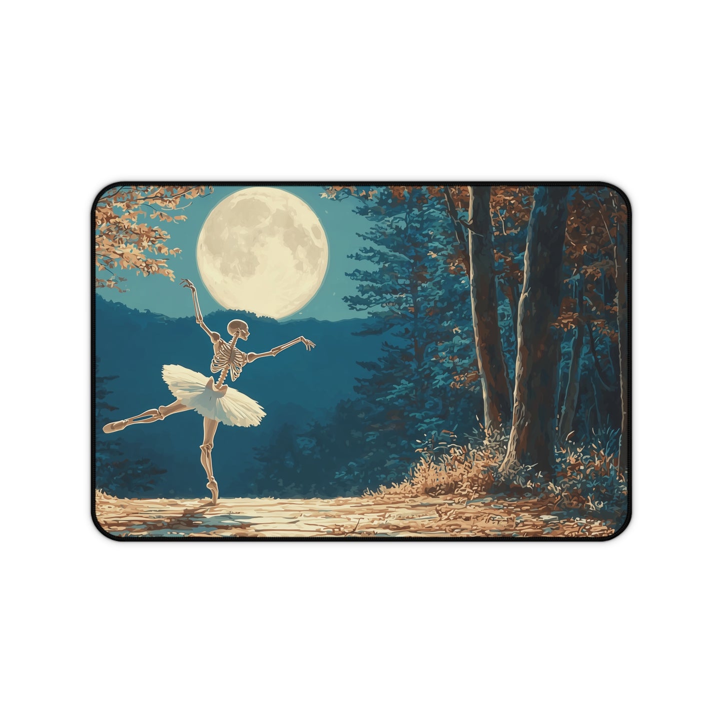 Skeleton Ballerina Desk Mat for Halloween Decor & Dark Aesthetic Lovers