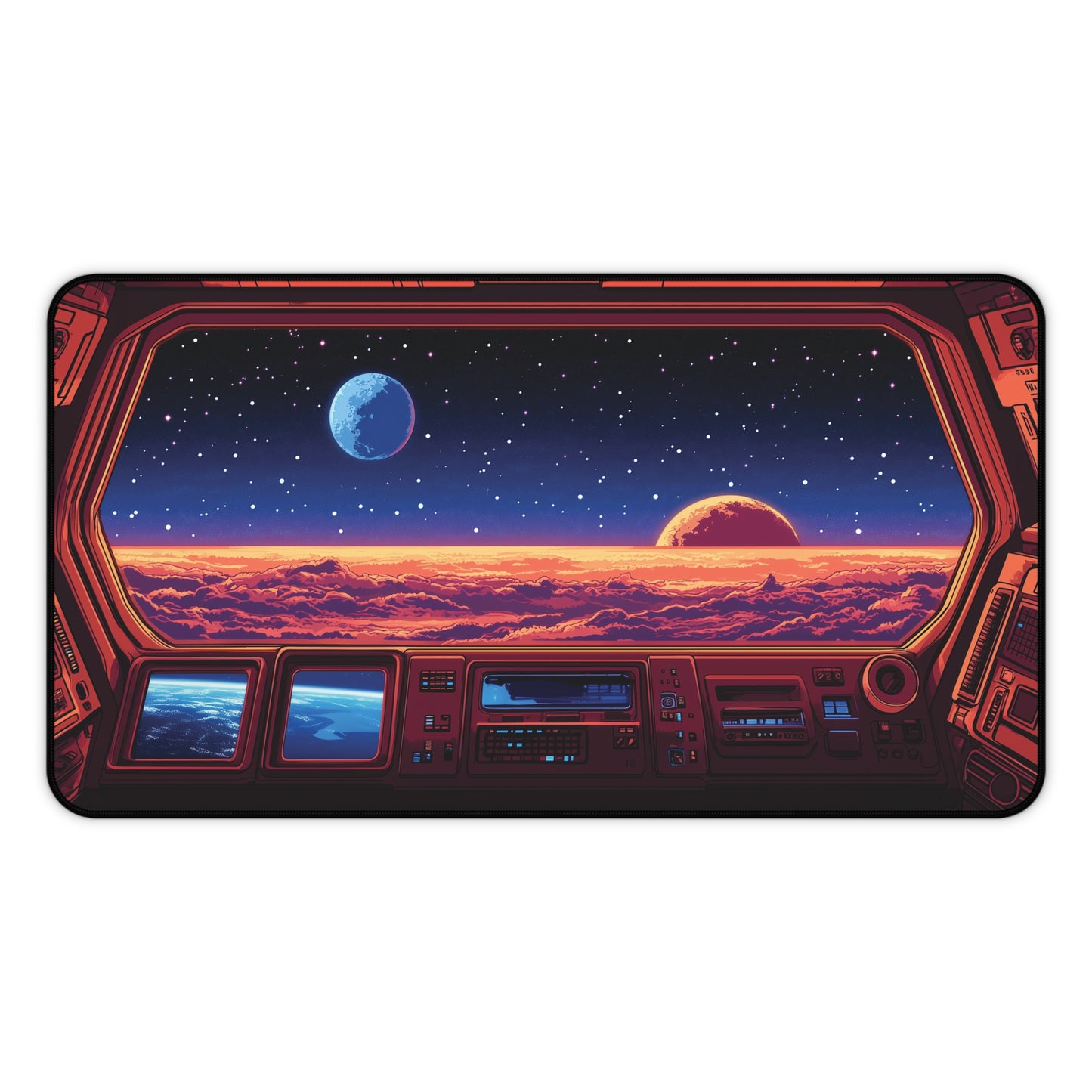 Space Desk Mat Anime Style, Spacecraft Gaming Mouse Pad XL