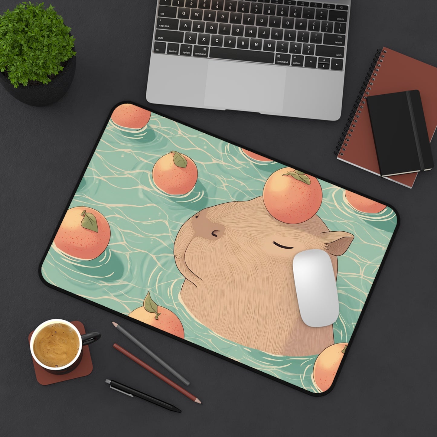 Capybara Desk Mat Kawaii, Large Gaming Capy Desk Pad