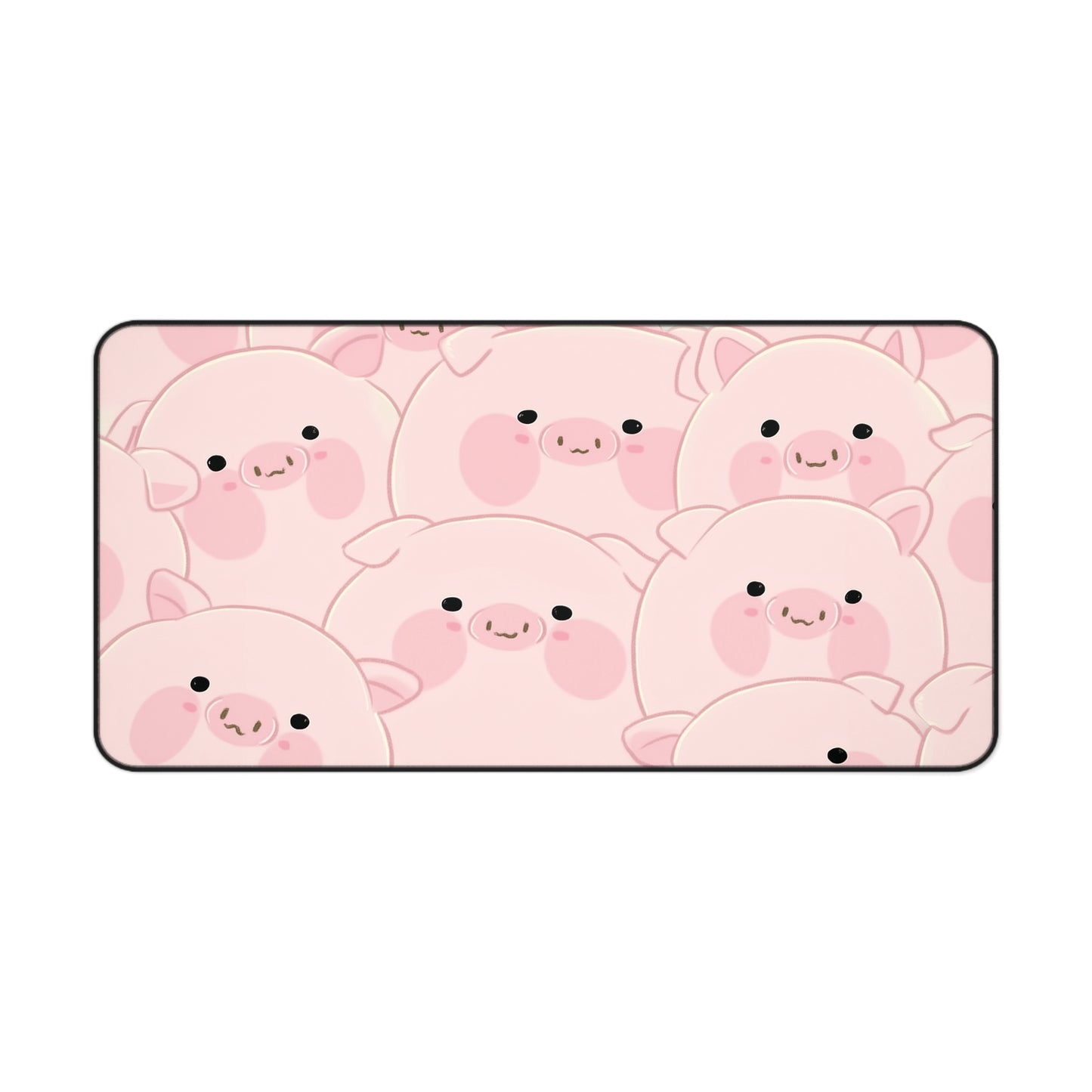 Kawaii Pig Desk Mat, Pink Cartoon Piggy Mouse Pad