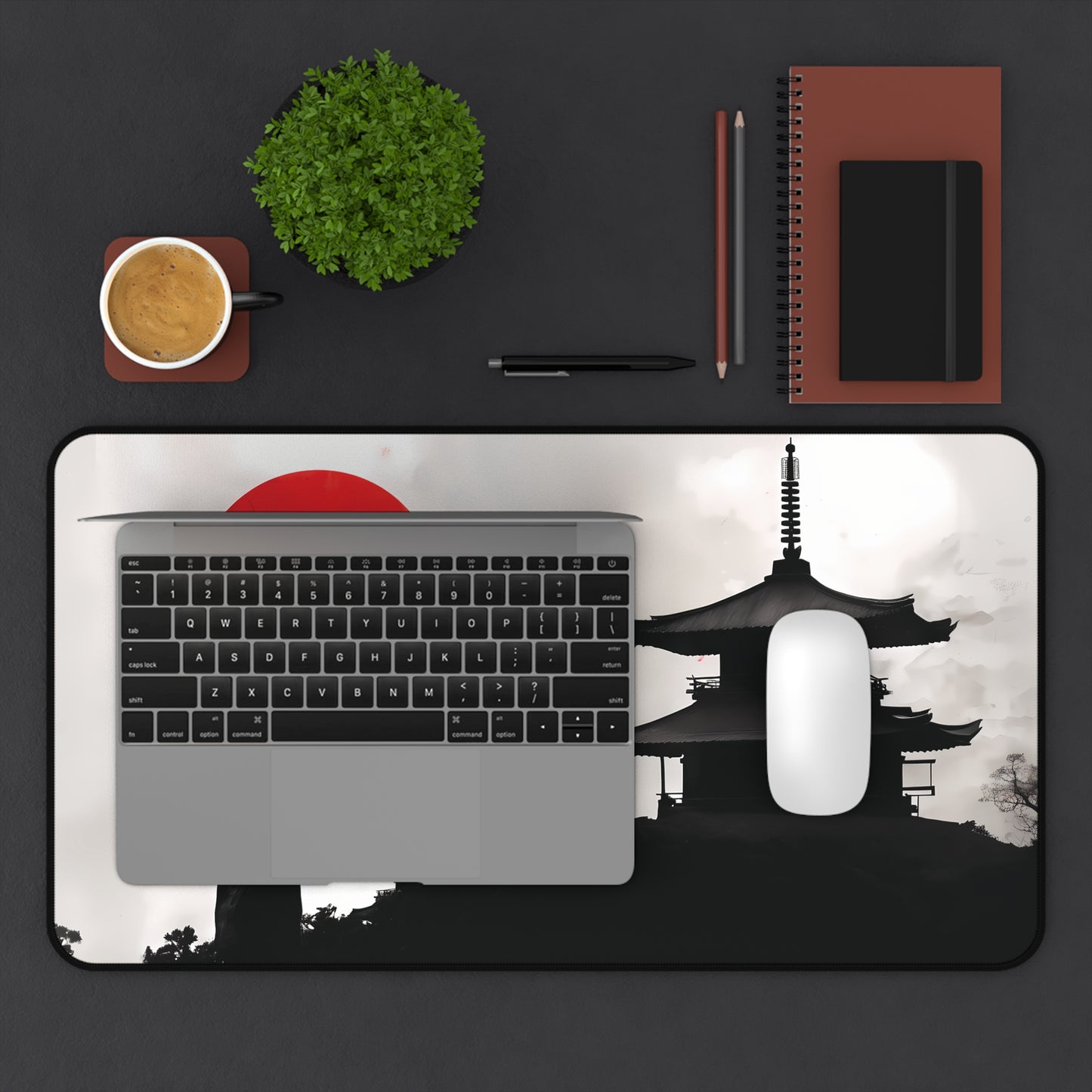 Japanese Gaming Desk Mat, Samurai Anime Large Desk Pad