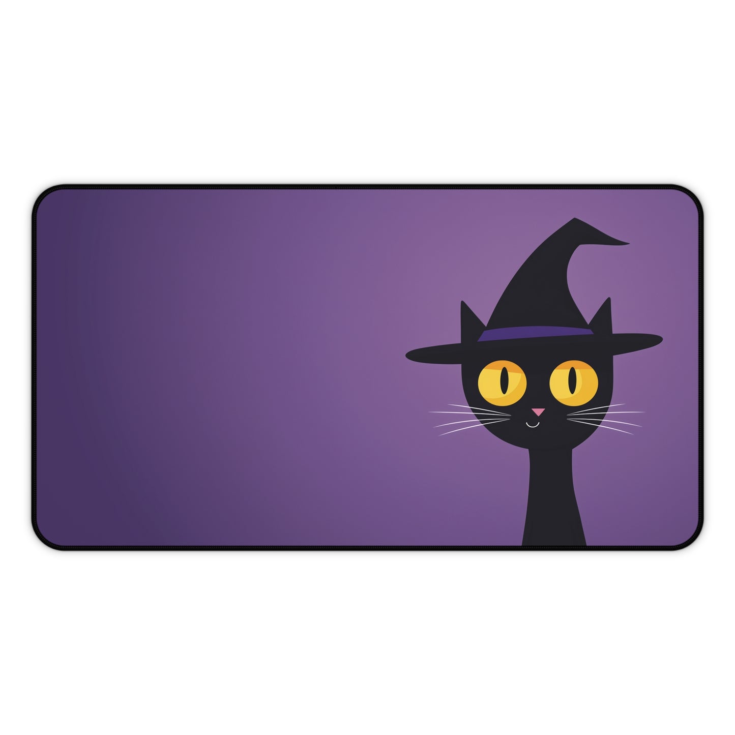 Spooky Cat Desk Mat, Purple Halloween MousePad XL