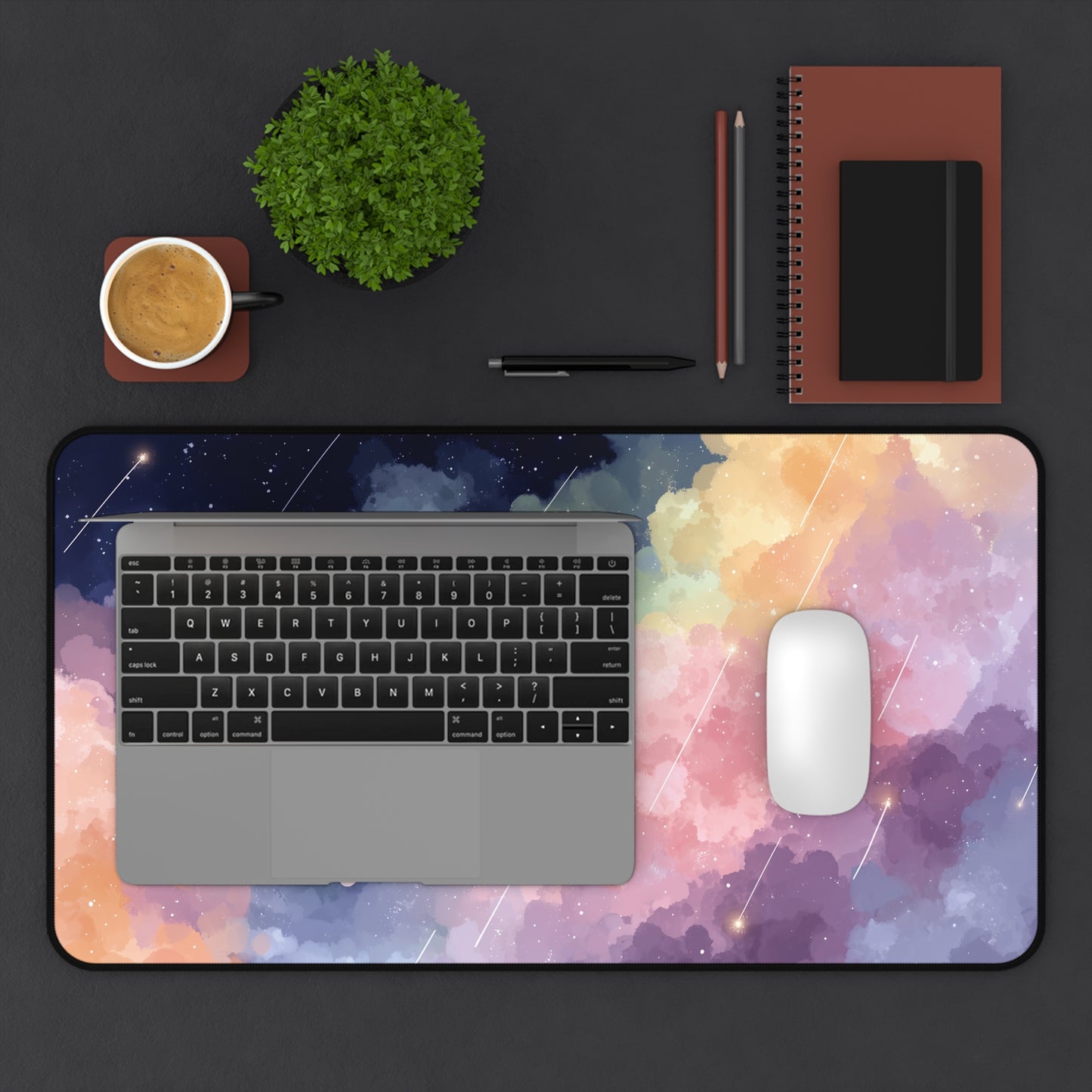 Kawaii Desk Mat: Space Cat Mouse Pad XXL