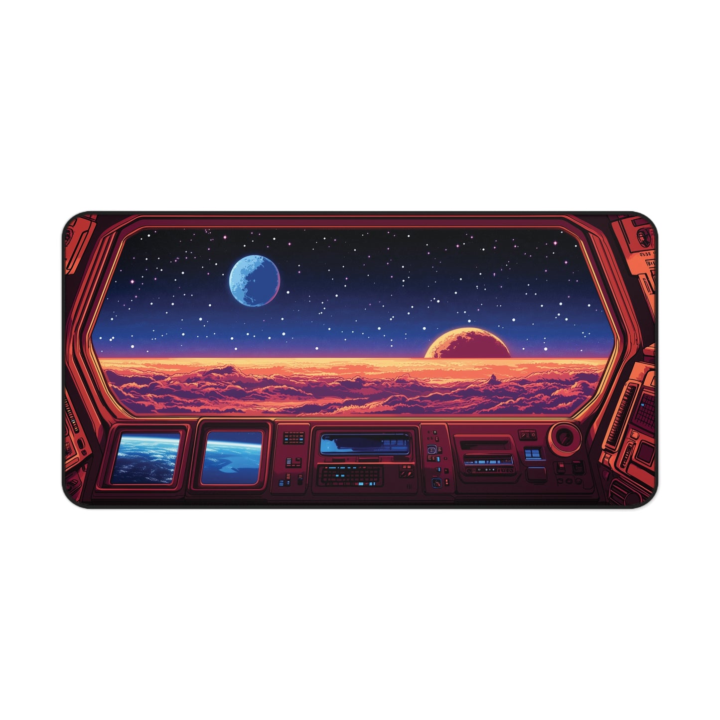 Space Desk Mat Anime Style, Spacecraft Gaming Mouse Pad XL