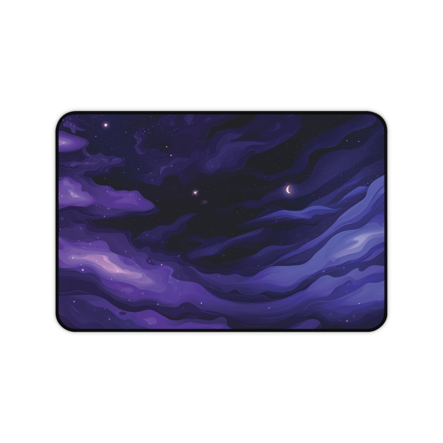 Abstract Purple Desk Mat, Celestial Moon Desk Pad