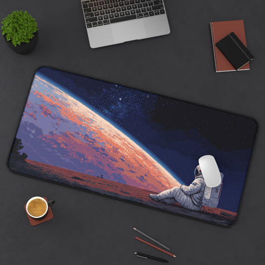 Astronaut Desk Pad: Pixel Art Aesthetic Large Mouse Pad