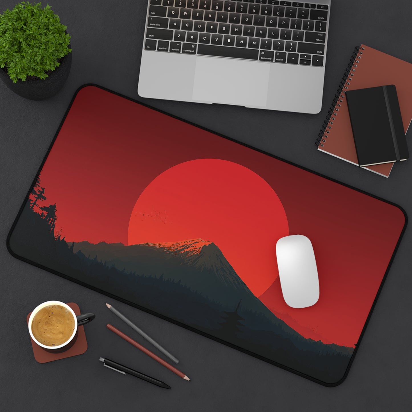 Red Sun Mt. Fuji Desk Mat: Japanese Mouse Pad XL