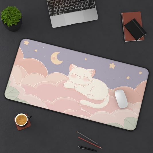 Dreamy Cat Mouse Pad, Kawaii Gaming Desk Mat XL
