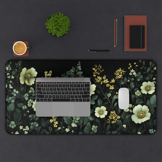 Floral Desk Mat, Cottagecore Mouse Pad, Botanical Desk Pad