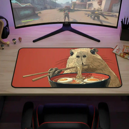 Capybara Mouse Pad XL, Funny Foodies Office Decor