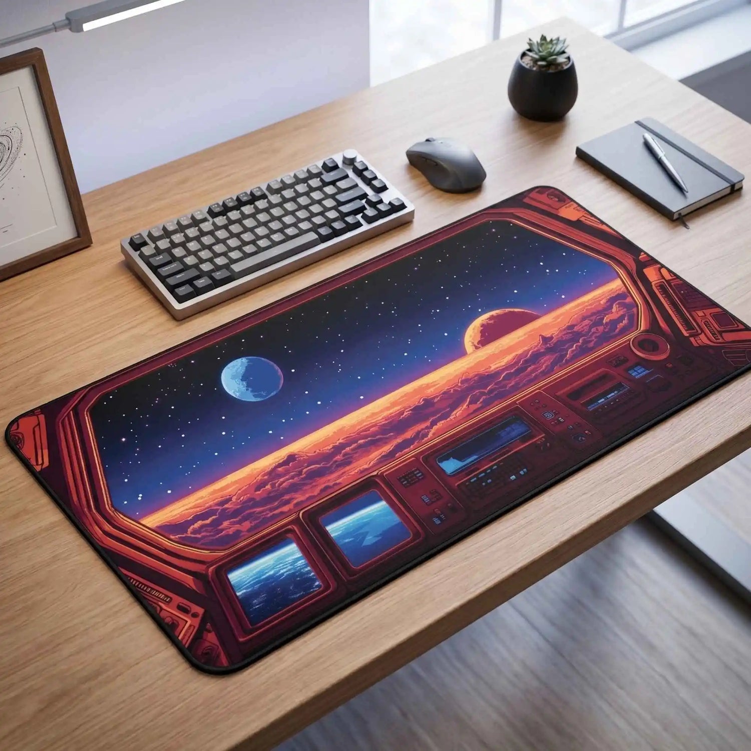 Space Desk Mats: Astronaut & Galaxy Mouse Pads