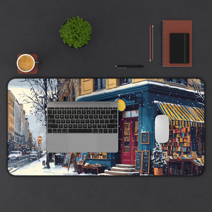 Serene Christmas Desk Pad, Book Lovers Mouse Pad
