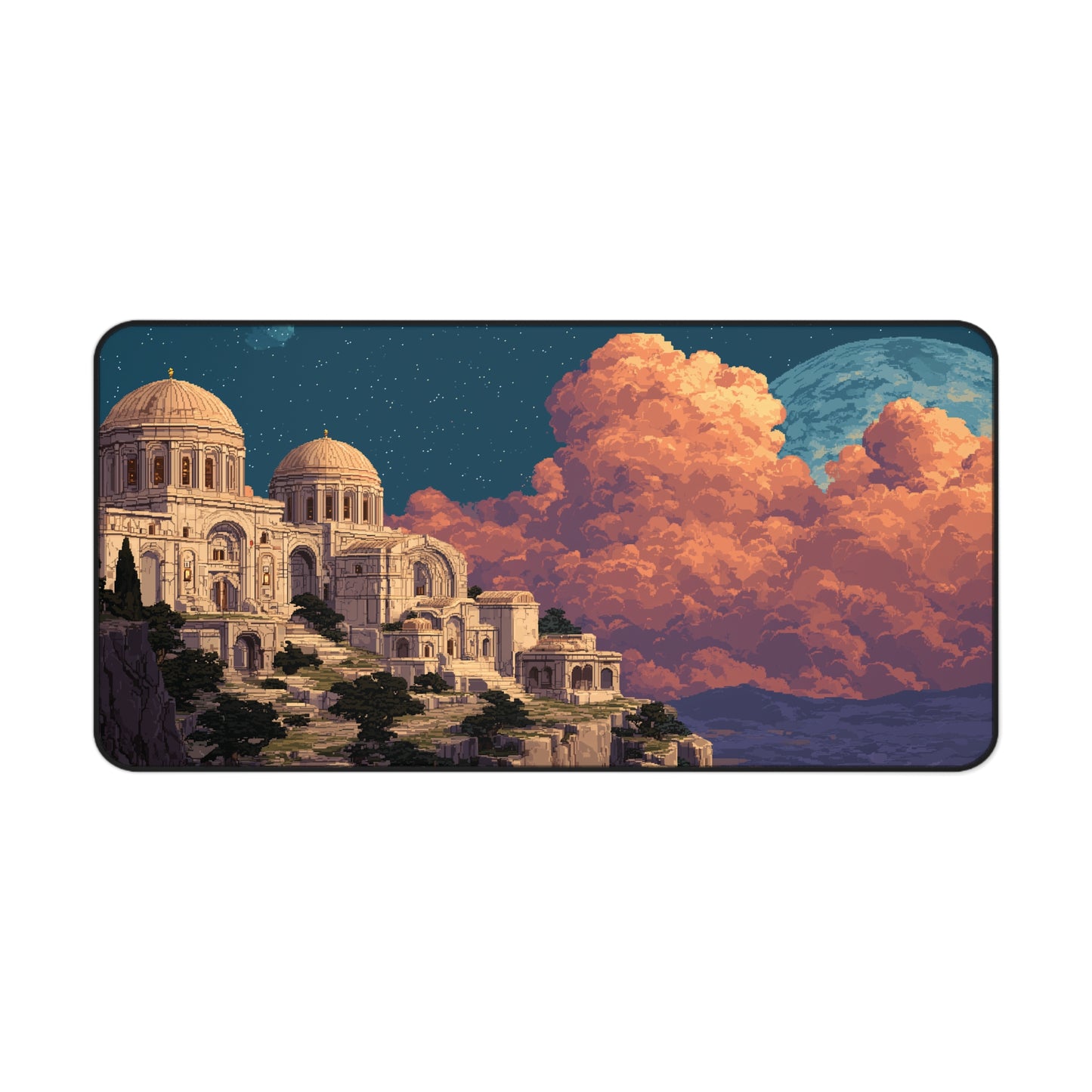 Ancient City Desk Mat Pixel Art Aesthetic