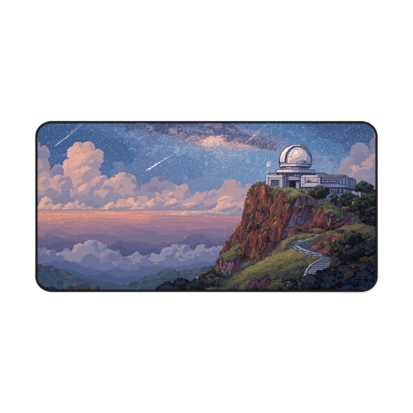 Pixel Art Desk Mat: Galaxy Observatory Mouse Pad