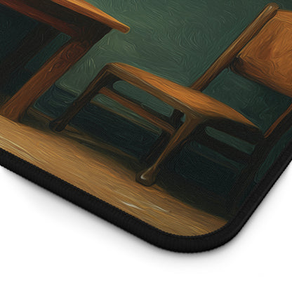 Ghost Writer Desk Mat: Cozy Study Halloween Illustration