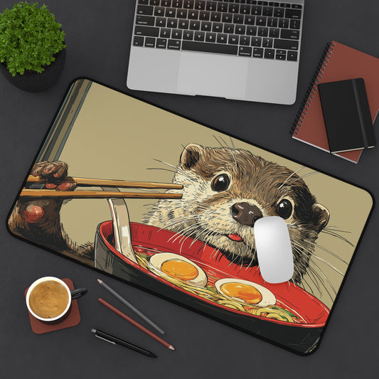 Otter Ramen Desk Mat, Cool Animal Mouse Pad