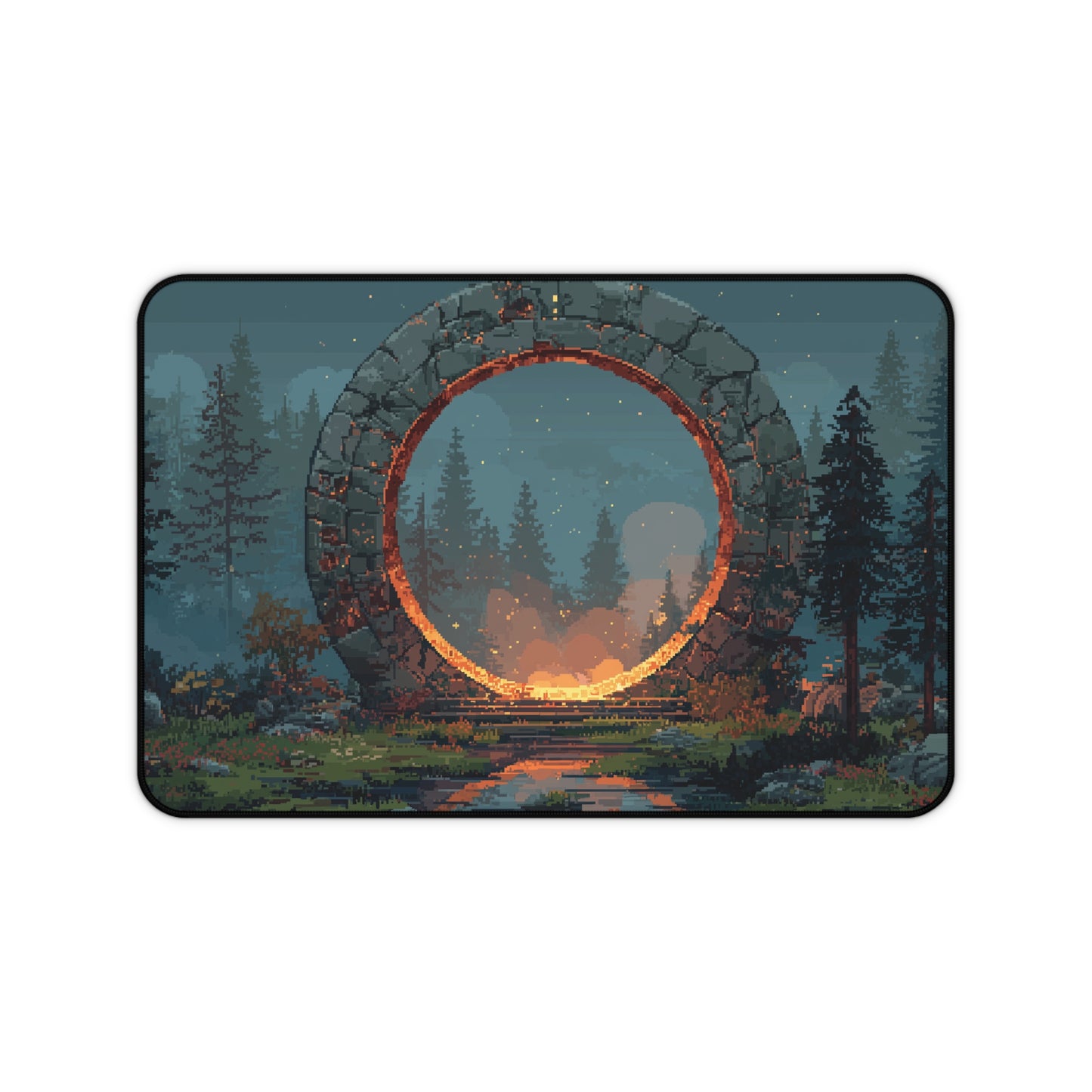 Glowing Portal XXL Mouse Pad Pixel Art Style