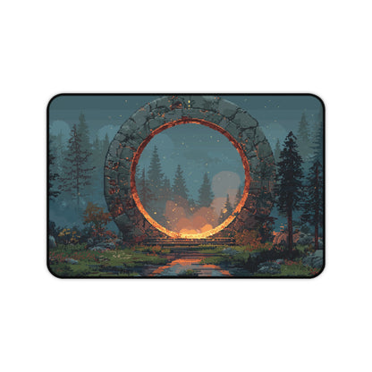 Glowing Portal XXL Mouse Pad Pixel Art Style