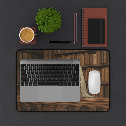 Bookworms Ghosts Desk Mat, Halloween Vibes Mouse Pad XL