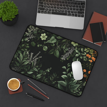 Floral Desk Mat, Botanical Mouse Pad, Plant Greenery Office Decor