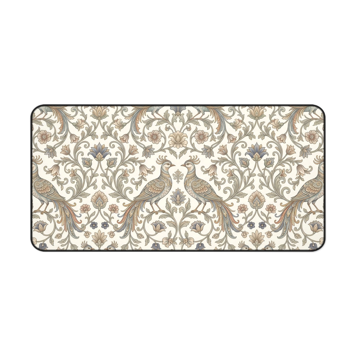 William Morris Desk Mat: Vintage Peacock Mouse Pad