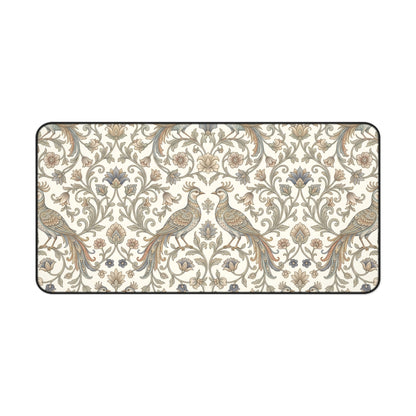 William Morris Desk Mat: Vintage Peacock Mouse Pad