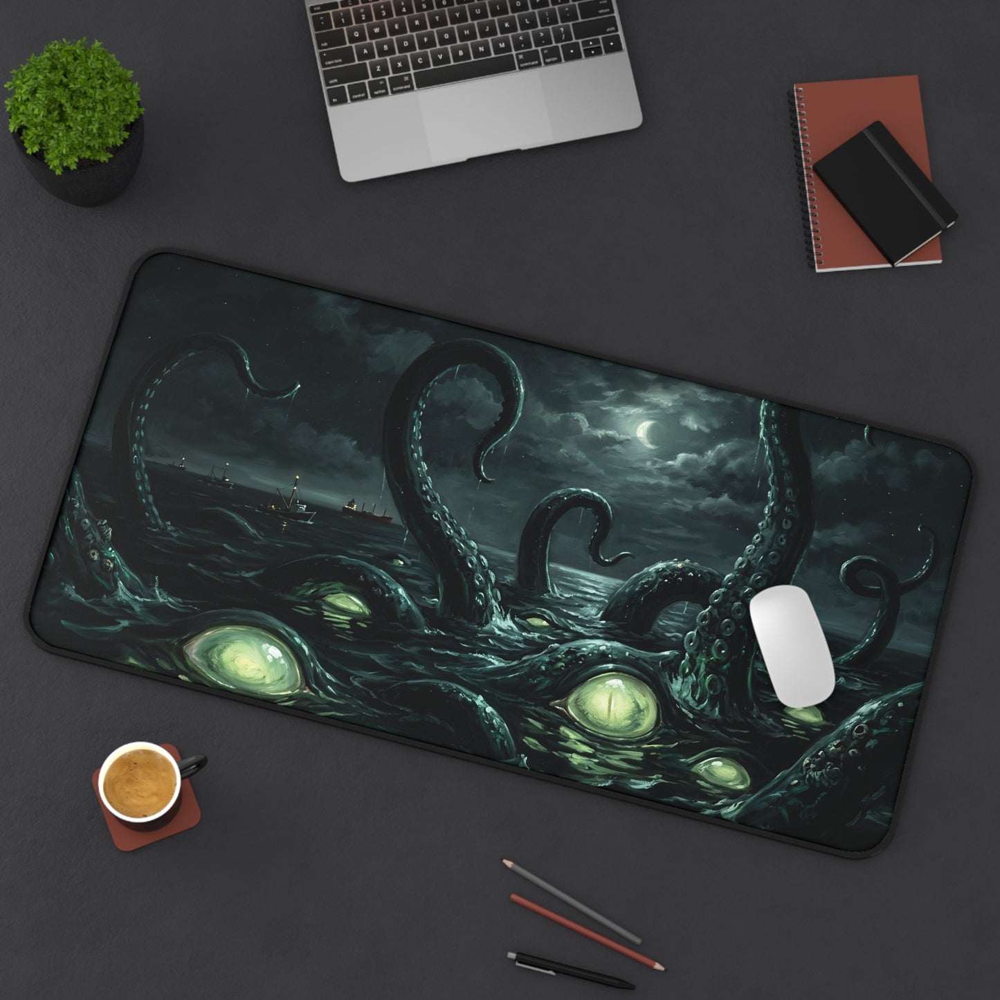 Kraken Desk Mat: Dark Ocean Tentacle Horror Design