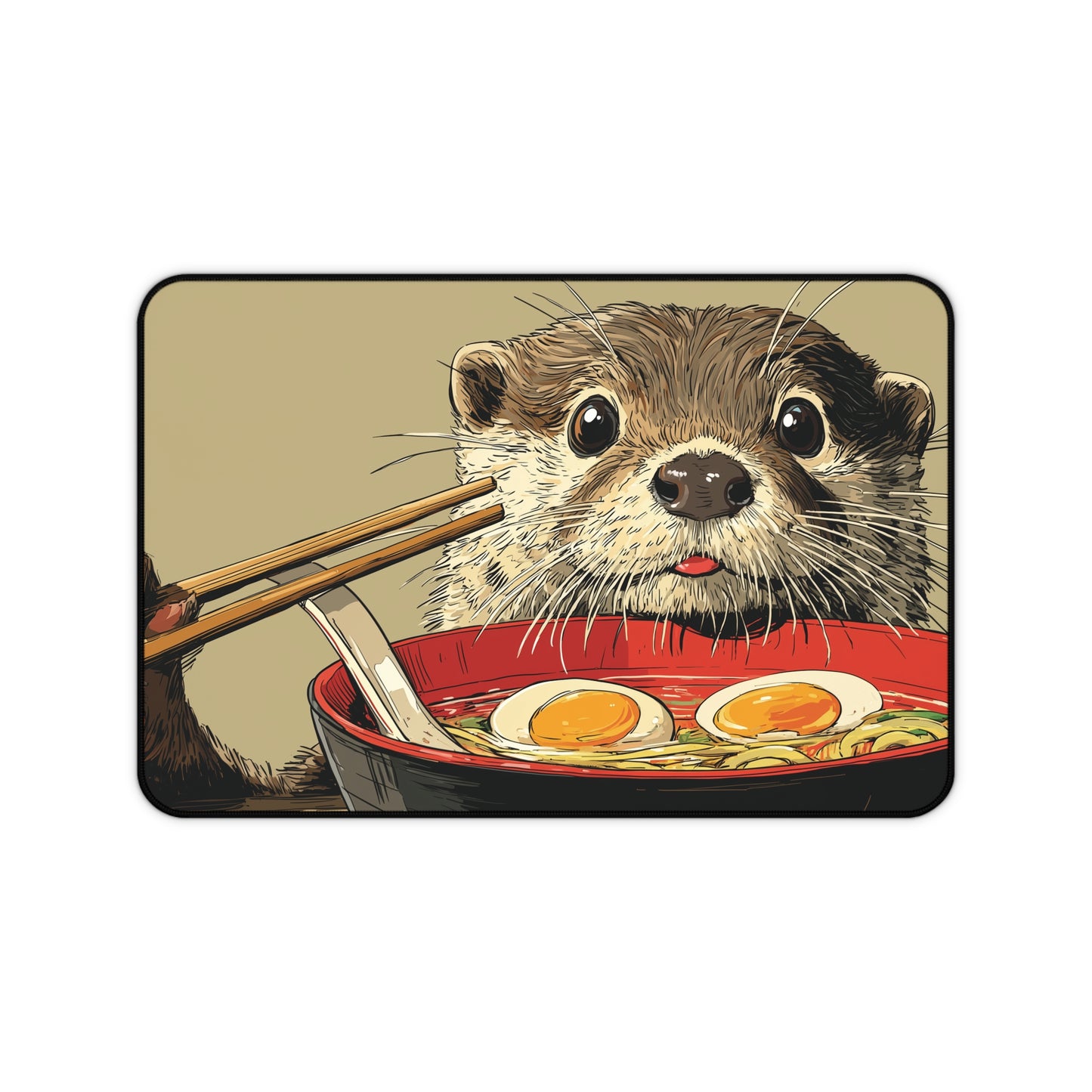 Otter Ramen Desk Mat, Cool Animal Mouse Pad