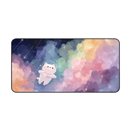 Kawaii Desk Mat: Space Cat Mouse Pad XXL