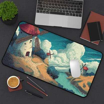 Pixel Art Desk Mat: Country Windmill Mouse Pad
