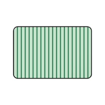 Green Stripes Desk Mat — Mint Mouse Pad