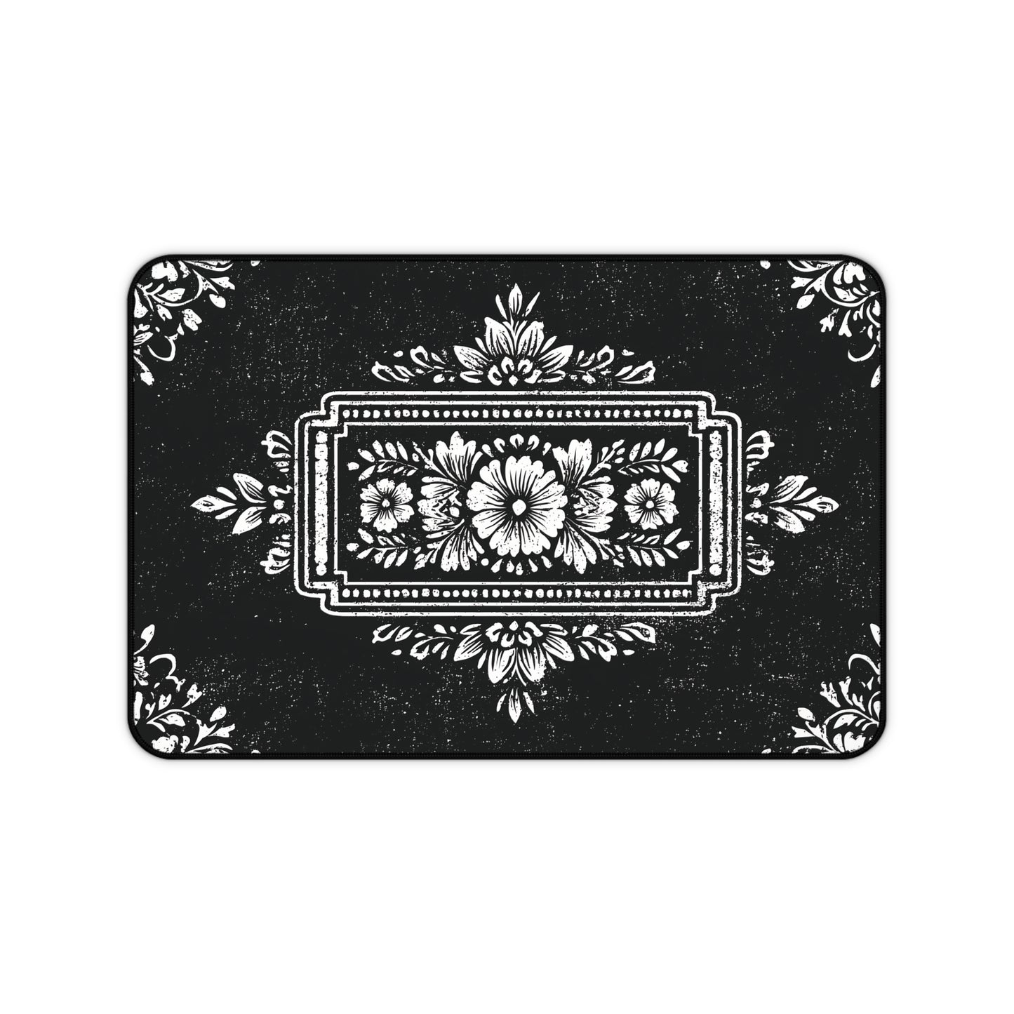 Victorian Desk Mat: Black & White Vintage Mouse Pad