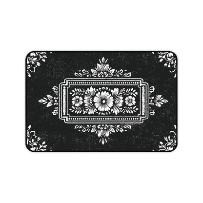 Victorian Desk Mat: Black & White Vintage Mouse Pad