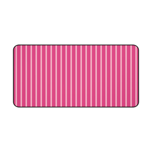 Pink Striped Desk Mat for Creative Workspaces