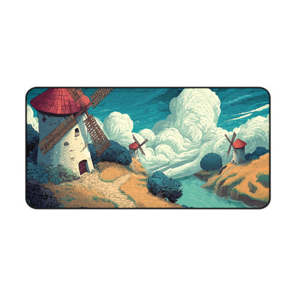 Pixel Art Desk Mat: Country Windmill Mouse Pad
