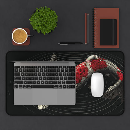 Koi Fish Desk Mat: Japanese Aesthetic Gaming Mouse Pad