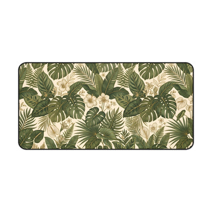 Green Monstera Desk Mat: Tropical Large Mouse Pad