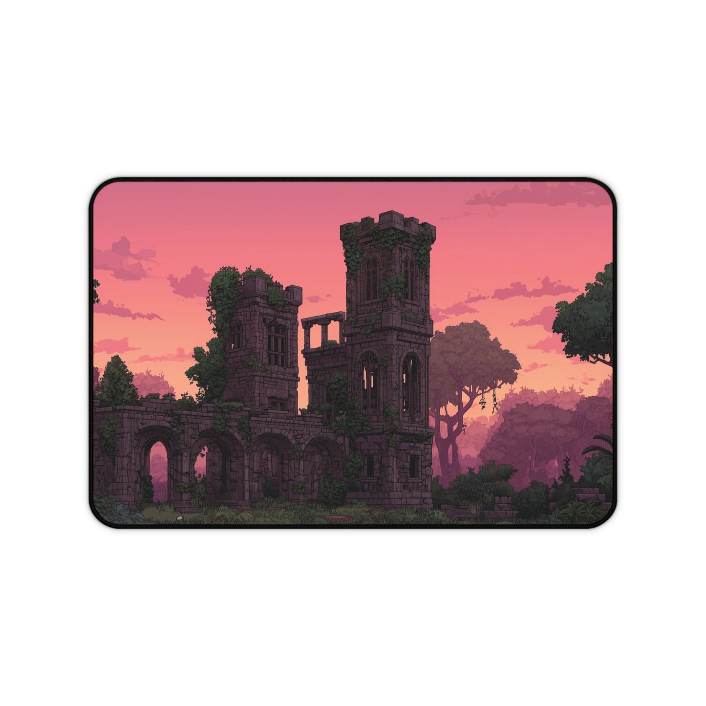 Ancient Castle Keyboard Mat Pixel Art Style