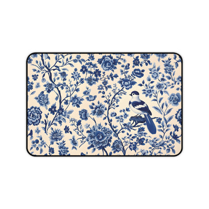 Bird Chinoiserie Desk Mat, Desk Pad & Extra Large Mouse Pad