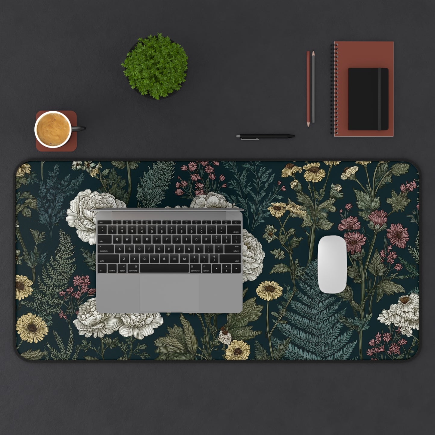 Cottagecore Desk Mat, Floral Mouse Pad XL