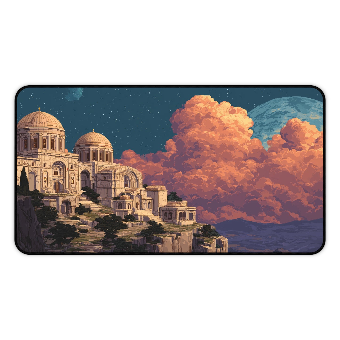 Ancient City Desk Mat Pixel Art Aesthetic