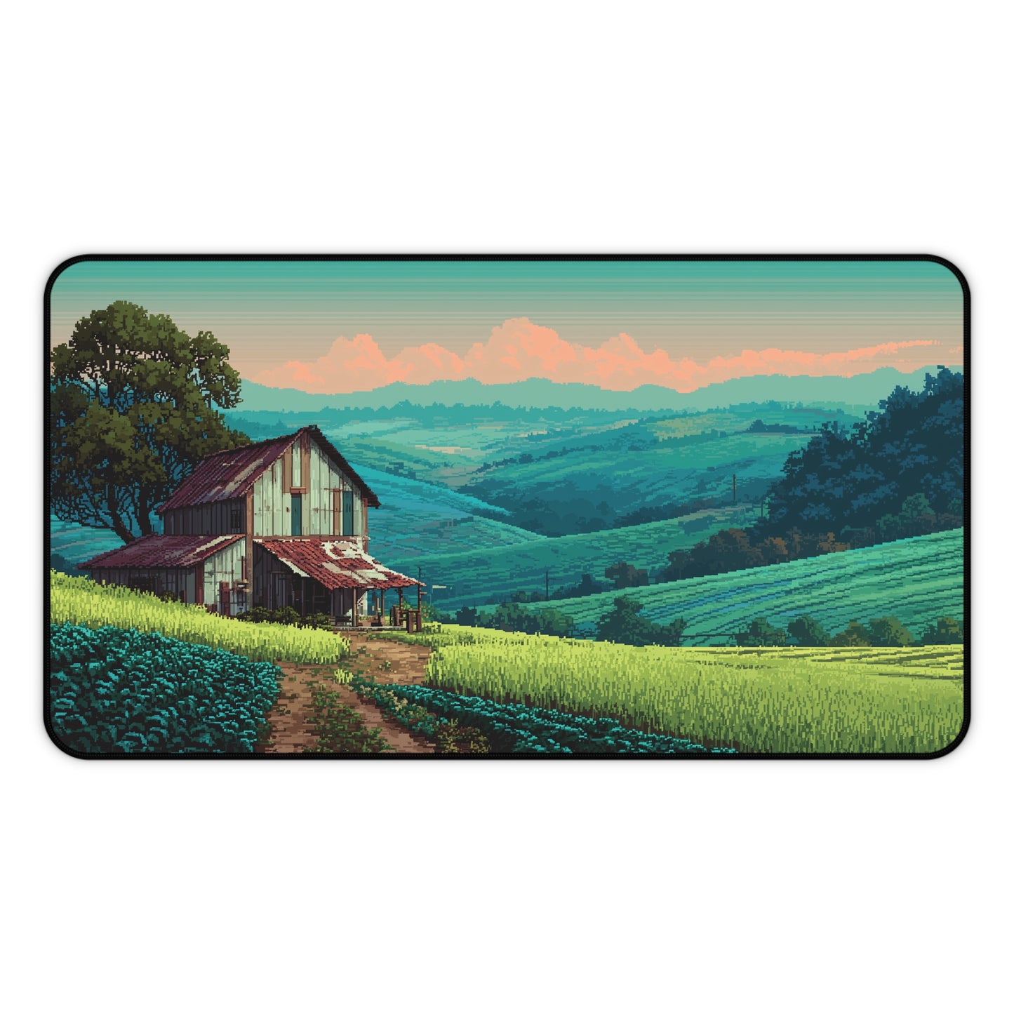 Countryside Desk Mat Pixel Art Aesthetic
