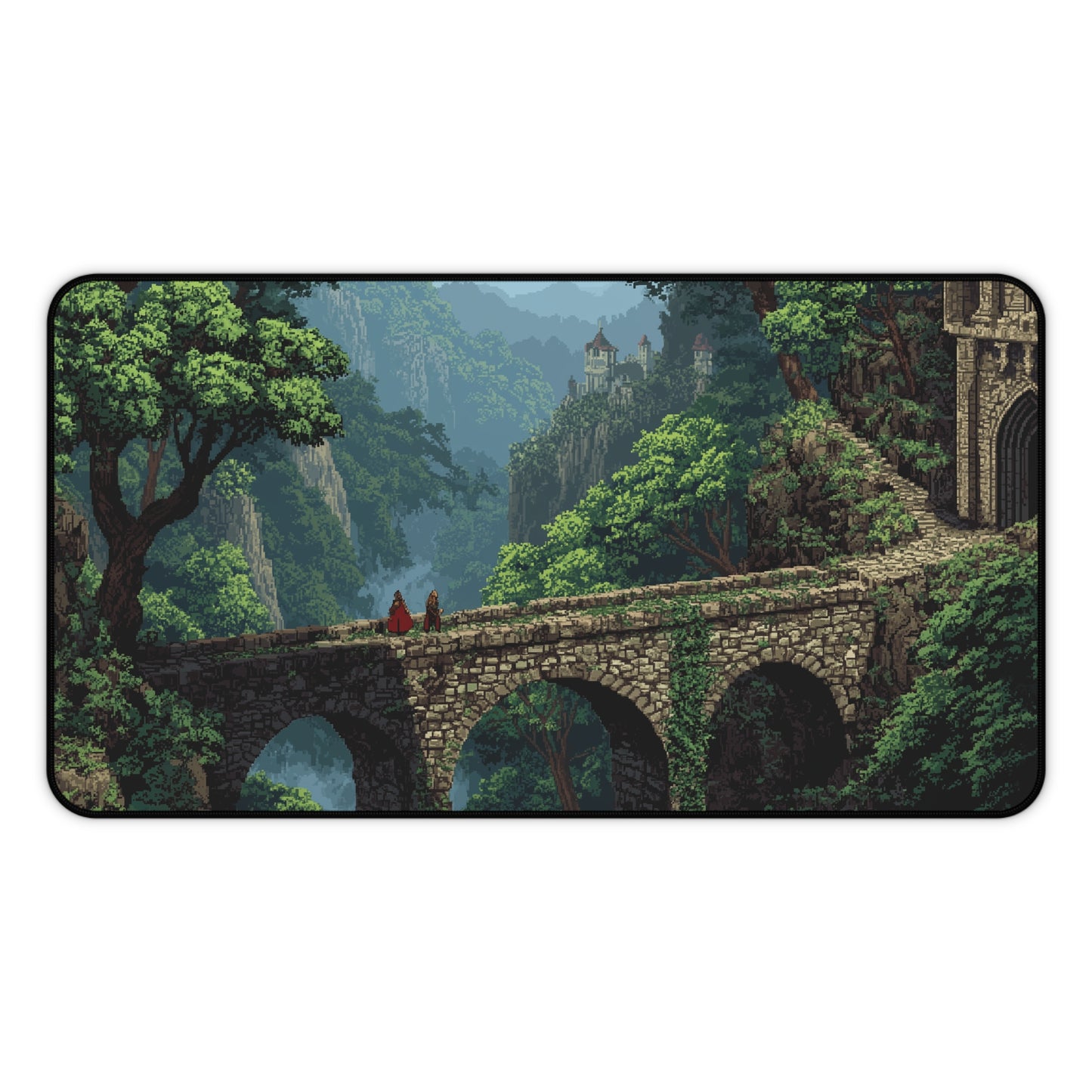 Forest Pixel Art Desk Mat: Fantasy RPG Gaming Mouse Pad