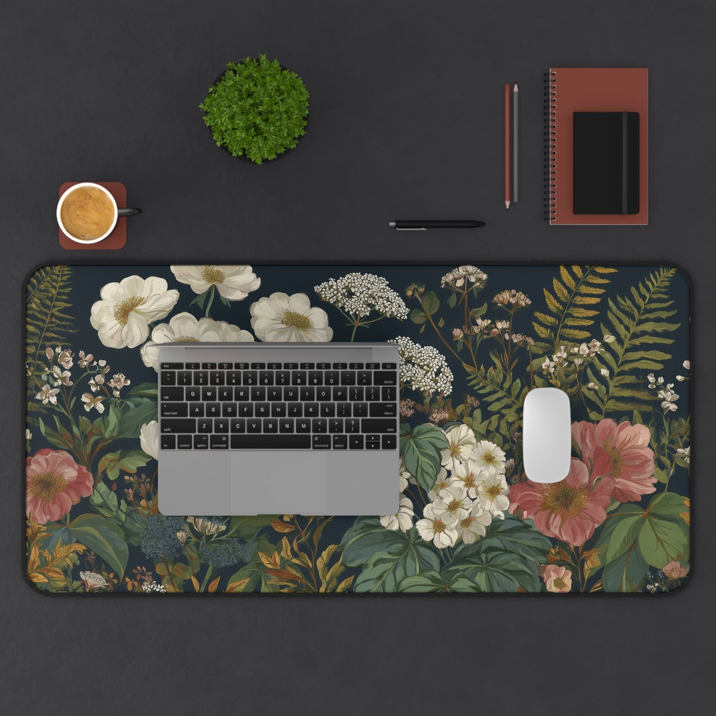 Floral Keyboard Mat XL, Vintage Aesthetic Desk Pad