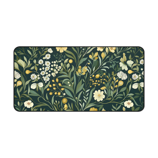Aesthetic Floral Desk Mat, Botanical Mouse Pad, Cottagecore Desk Pad