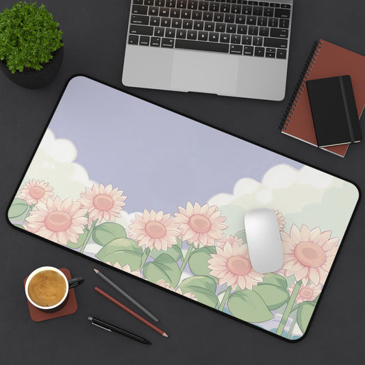 Kawaii Sunflower Pastel Gaming Desk Mat XL
