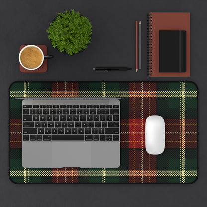 Plaid Desk Mat: Cozy Red & Green Tartan Mousepad